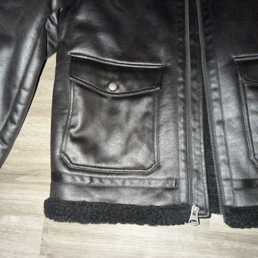 Levi's Black faux Shearling aviator rancher jacket size M